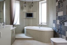 Фото интерьера ванной квартиры в стиле фьюжн