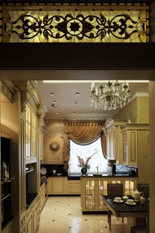 Фото интерьера кухни дома в дворцовом стиле