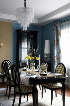 Фото интерьера столовой дома в стиле фьюжн