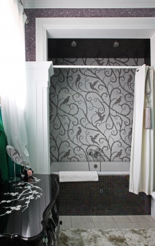 Фото интерьера ванной дома в стиле фьюжн