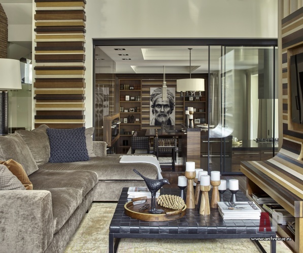 Фото интерьера гостиной дома в современном стиле