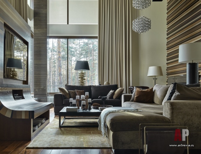 Фото интерьера домашнего кинотеатра дома в современном стиле