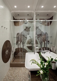 Фото интерьера санузла дома в стиле ар-деко