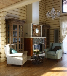 Фото интерьера гостиной дома в стиле неоклассика