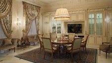 Фото интерьера столовой резиденции в дворцовом стиле