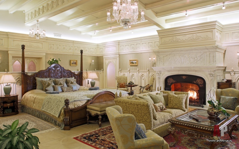 Фото интерьера спальни дома в дворцовом стиле
