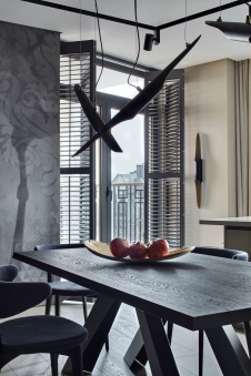 Фото интерьера столовой квартиры в стиле фьюжн