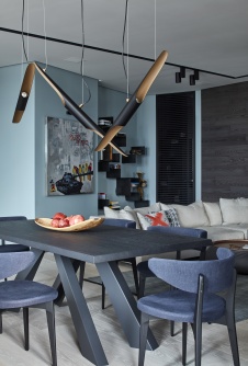 Фото интерьера столовой квартиры в стиле фьюжн