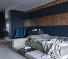 Фото интерьера спальни квартиры в стиле фьюжн