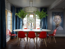 Фото интерьера столовой дома в стиле фьюжн