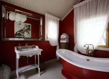 Фото интерьера ванной дома в стиле фьюжн