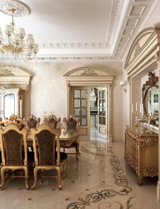 Фото интерьера столовой в классическом стиле