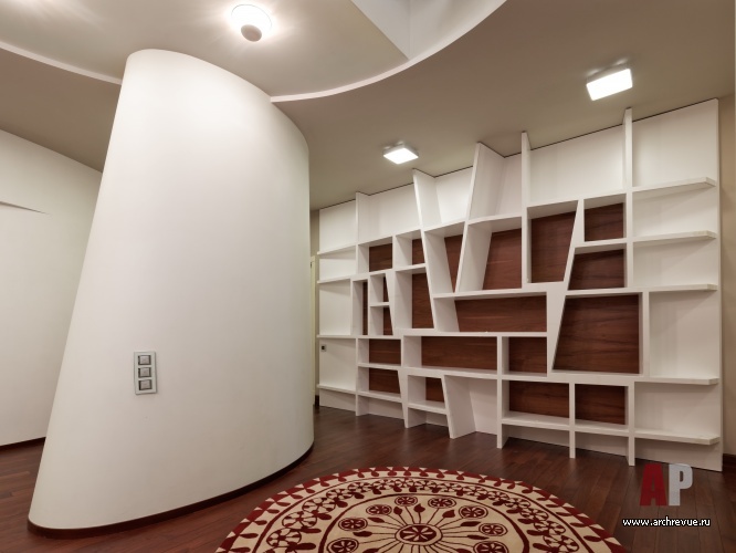 Фото интерьера библиотеки квартиры в современном стиле
