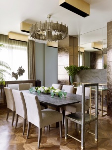 Фото интерьера столовой квартиры в стиле ар-деко