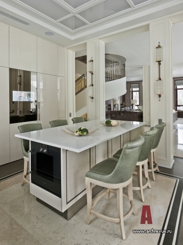 Фото интерьера кухни дома в стиле ар-деко