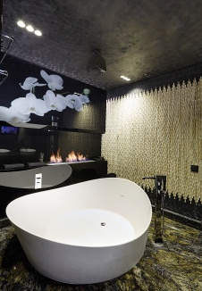 Фото интерьера ванной квартиры в восточном стиле