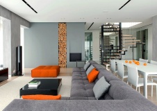 Фото интерьера каминной пентхауса в стиле минимализм