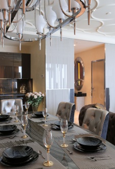 Фото интерьера столовой квартиры в стиле фьюжн