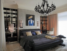 Фото интерьера спальни квартиры в стиле фьюжн