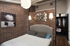 Фото интерьера спальни квартиры в стиле лофт