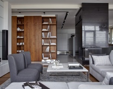 Фото интерьера каминной квартиры в стиле минимализм