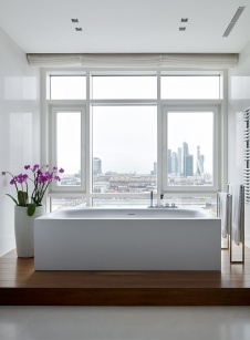 Фото интерьера ванной комнаты квартиры в стиле минимализм