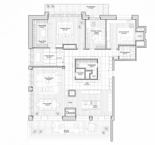 Планировка пентхауса на Пироговке. Автор проекта: студия ub.design.