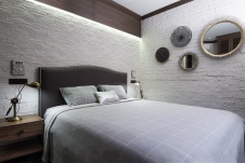 Фото интерьера спальни небольшой квартиры в стиле лофт
