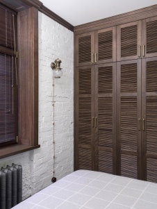 Фото интерьера спальни небольшой квартиры в стиле лофт