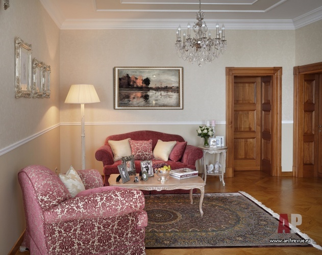 Фото интерьера зоны отдыха дома в стиле неоклассика