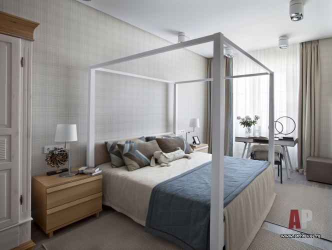 Фото интерьера спальни квартиры в стиле минимализм