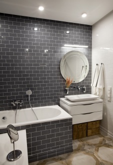 Фото интерьера ванной квартиры в стиле минимализм