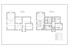 Планировка 2 этажа 2-х этажного дома 610 кв. м для двоих до и после реконструкции.