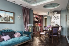 Фото интерьера гостиной квартиры в стиле неоклассика