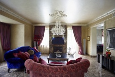 Фото интерьера гостиной дома в стиле фьюжн