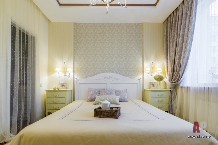 Фото интерьера спальни квартиры в средиземноморском стиле