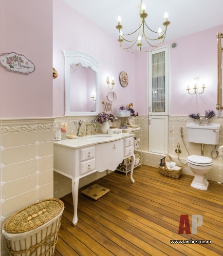 Фото интерьера санузла квартиры в средиземноморском стиле