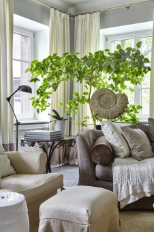 Фото интерьера гостиной дома в стиле фьюжн