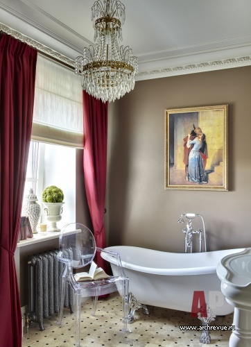 Фото интерьера санузла дома в стиле фьюжн Фото интерьера ванной дома в стиле фьюжн
