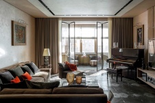 Фото интерьера гостиной квартиры в стиле ар-деко