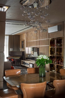 Фото интерьера столовой квартиры в стиле ар-деко