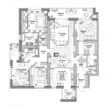 Планировка квартиры с видом на парк на Звенигородской.