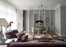 Фото интерьера гостиной квартиры в стиле неоклассика