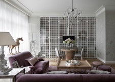 Фото интерьера гостиной квартиры в стиле неоклассика