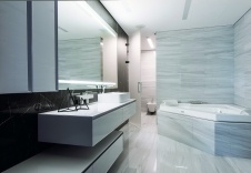 Фото интерьера ванной квартиры в стиле минимализм