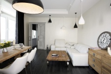 Фото интерьера гостиной квартиры в стиле фьюжн