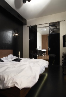 Фото интерьера спальни квартиры в стиле фьюжн