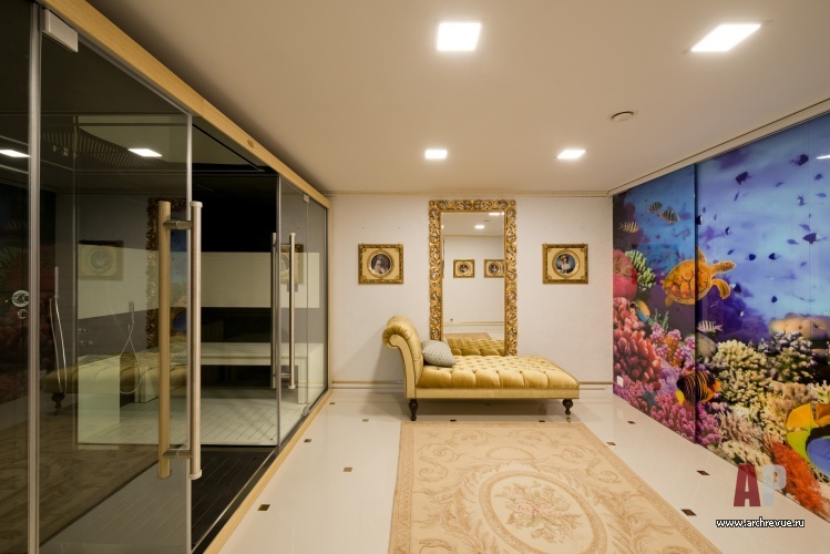 Фото интерьера сауны квартиры в дворцовом стиле
