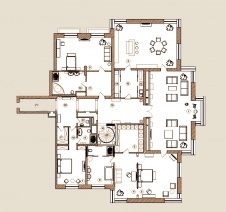 План 1 этажа 2-х этажной квартиры 760 кв. м.