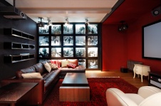 Фото интерьера домашнего кинотеатра дома в эко-стиле